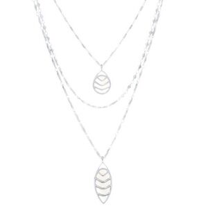 :: Stella & Dot Aurelia 3-in-1 Mother of Pearl Drop Pendant Necklace